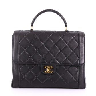 Chanel Vintage Two-Tone Kelly Top Handle Bag Quilted 3623251