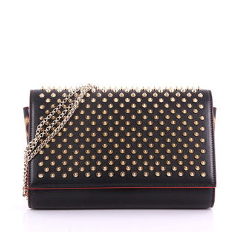 Christian Louboutin Paloma Clutch Spiked Leather Black 3623274