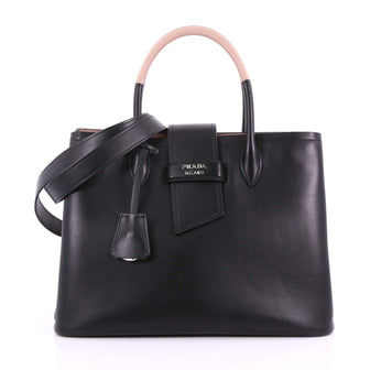 Prada Ribbon Tote City Calfskin Medium Black 36238/01