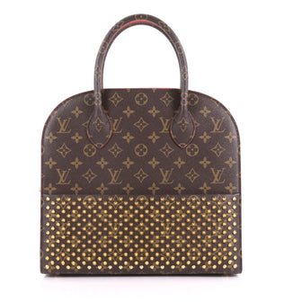 Louis Vuitton Limited Edition Christian Louboutin Shopping Bag Calf Hair and Monogram Canvas