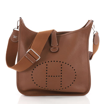 Hermes Evelyne Crossbody Gen III Clemence GM Brown 3629803