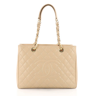 Chanel Grand Shopping Tote Quilted Caviar Neutral 3630401