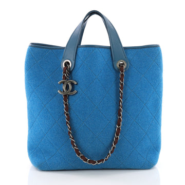 Chanel Pop Tote Quilted Felt Medium Blue 3631209