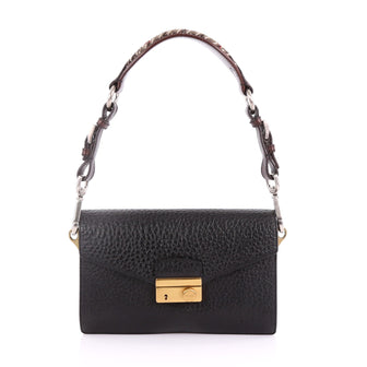 Prada Sound Bag Pebbled Leather Small Black 3631210