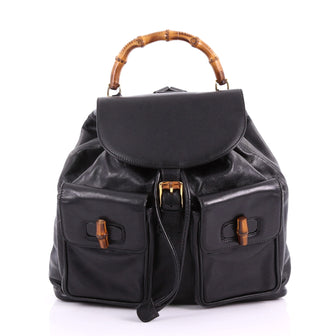 Gucci Vintage Bamboo Backpack Leather Medium 3631211