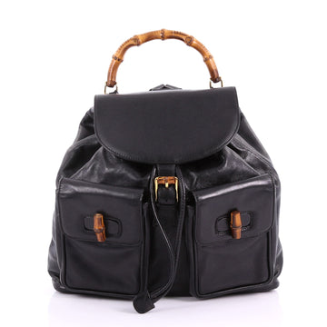 Gucci Vintage Bamboo Backpack Leather Medium 3631211