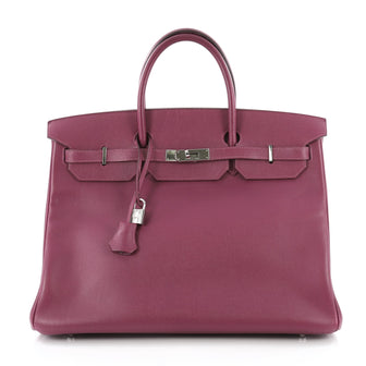 Hermes Birkin Handbag Purple Epsom with Palladium 3632201