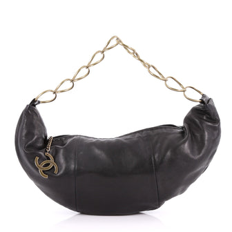 Chanel Chain Link Strap Hobo Lambskin Large Black 3632401