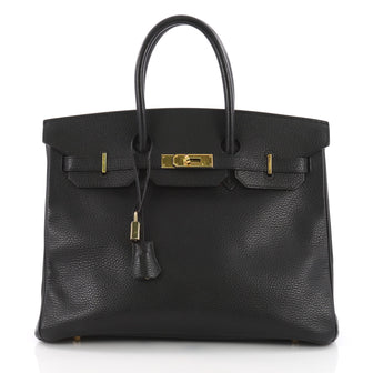 Hermes Birkin Handbag Black Ardennes with Gold Hardware 3632701