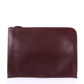 Hermes Zip Around Document Holder Box Calf Large Red 3632803