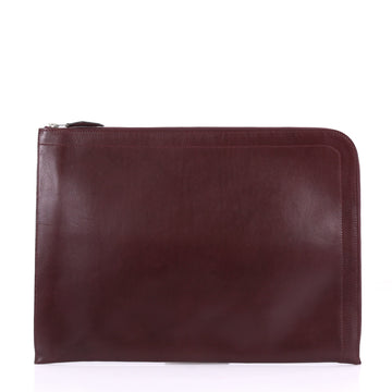 Hermes Zip Around Document Holder Box Calf Large Red 3632803