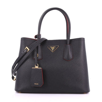 Prada Cuir Double Tote Saffiano Leather Small