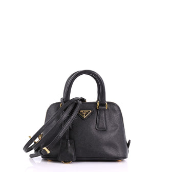  Prada Promenade Handbag Saffiano Leather Mini Black 3634703