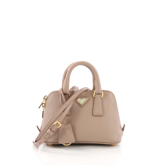Prada Promenade Handbag Saffiano Leather Mini Pink 3634706
