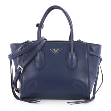 Prada Tassel Twin Pocket Tote City Calf Small Blue 3634708