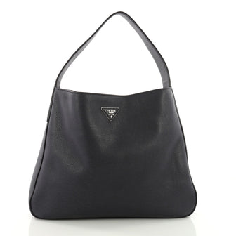 Prada Hobo Vitello Daino Large Blue 3634710