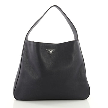 Prada Hobo Vitello Daino Large Blue 3634710