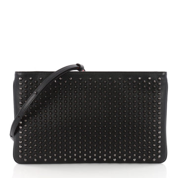 Christian Louboutin Loubiposh Clutch Spiked Leather Black 3634711