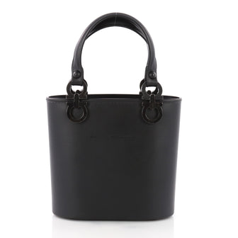 Salvatore Ferragamo Vintage Gancini Top Handle Bag Rubber Small Black 3634716