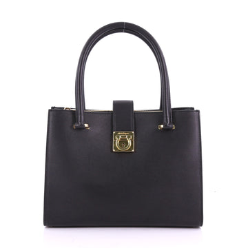 Salvatore Ferragamo Marlene Tote Leather Medium Black 3634717