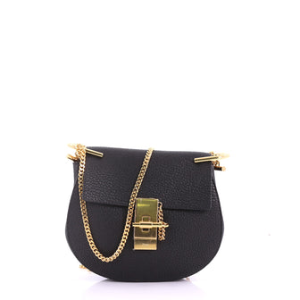 Chloe Drew Crossbody Bag Leather Mini Black 3634722