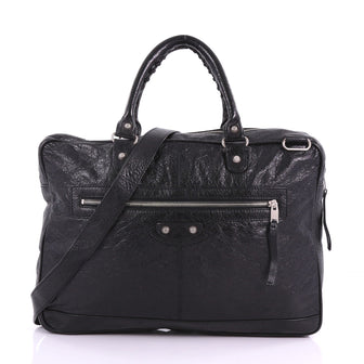 Balenciaga Classic Studs Briefcase Leather Black 3634725