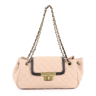 East West Mademoiselle Accordion Flap Bag Quilted Lambskin Small