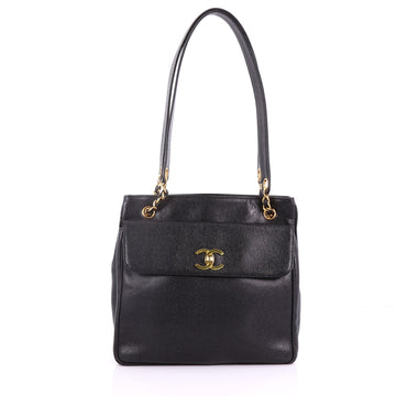 Vintage Front Pocket Tote Caviar Medium