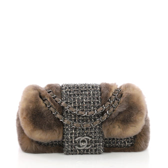 Fantasy Flap Bag Fur and Tweed Small