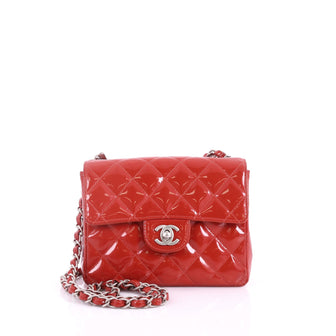 Chanel Vintage Square CC Flap Bag Quilted Patent Mini 3634740