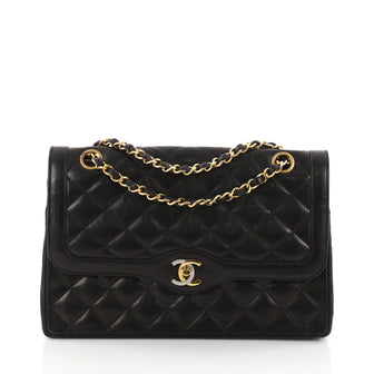 Chanel Vintage Two-Tone CC Flap Bag Quilted Lambskin 3634746