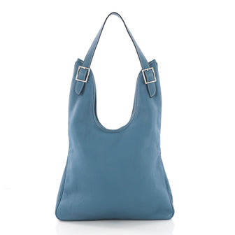 Hermes Massai Handbag Leather 32 Blue 3634757