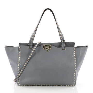 Valentino Rockstud Tote Soft Leather Medium Blue 3634765