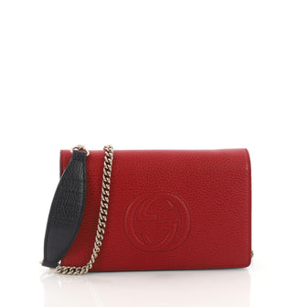 Gucci Soho Wallet on Chain Leather Red 3640201