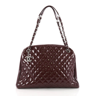 Chanel Just Mademoiselle Handbag Quilted Patent Large 3640603