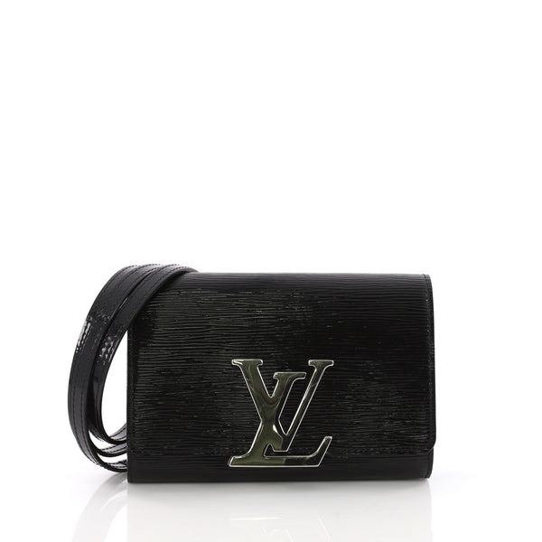Louis Vuitton Louise PM Epi Electric Black Leather Shoulder Clutch