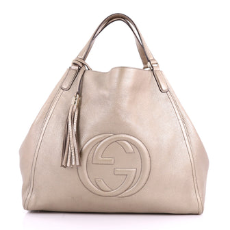 Gucci Soho Shoulder Bag Leather Large Gold 3644501
