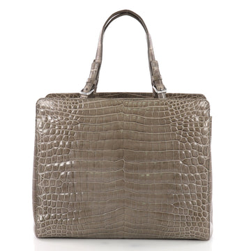Bottega Veneta Belted Tote Crocodile Medium Brown 3645101