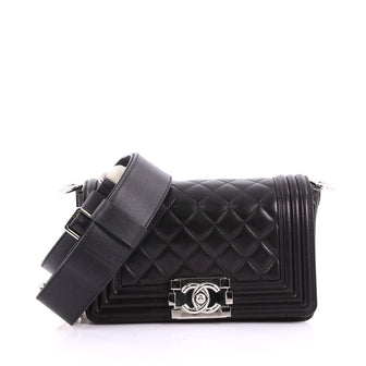 Chanel Boy Flap Bag with Strap Quilted Lambskin Small 3645113