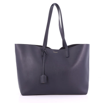 Saint Laurent Shopper Tote Leather Large Blue 3645202