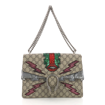 Dionysus Handbag Embellished GG Coated Canvas Medium