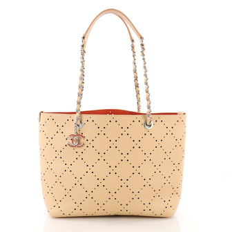 Chanel Shopping Tote Perforated Caviar Small Neutral 3647201