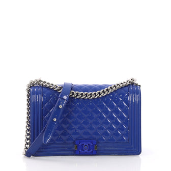 Chanel Boy Flap Bag Quilted Plexiglass Patent New Medium 3648201