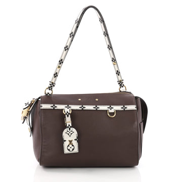 Louis Vuitton Speedy Amazon Bag Leather with Monogram Canvas MM