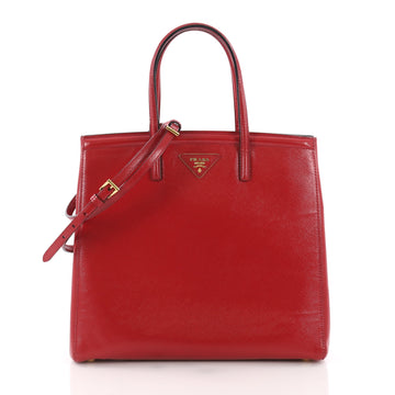 Prada Slim Convertible Tote Vernice Saffiano Leather Medium Red 3649006