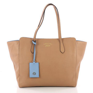 Gucci Swing Tote Leather Medium Neutral 36490112