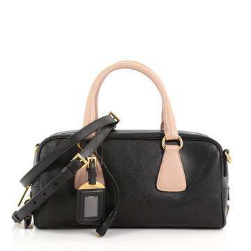 Prada Convertible Bauletto Bag Saffiano Leather East West Black 36490113