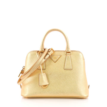 Prada Promenade Handbag Saffiano Leather Small Gold 36490115
