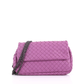 Bottega Veneta Expandable Chain Crossbody Bag Intrecciato Nappa Small Purple 36490117
