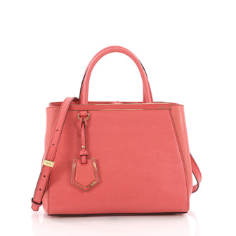 Fendi 2Jours Handbag Leather Petite Pink 36490129